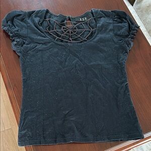 Puff Sleeve Cut Out T-Shirt